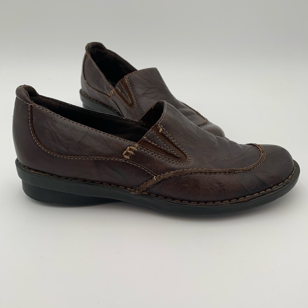 Clarks Bendables - Dark Brown Leather Women’s Slip-on Shoes